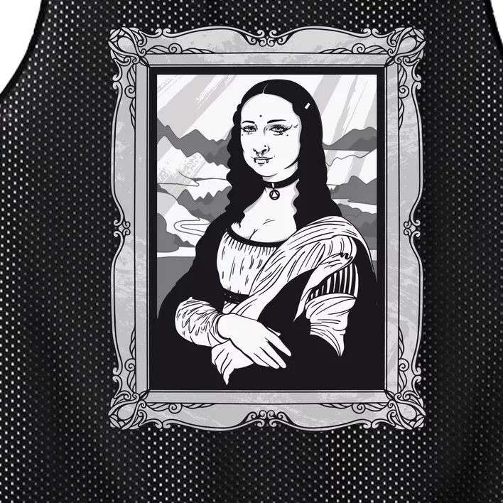 Gothic Mona Lisa Mesh Reversible Basketball Jersey Tank