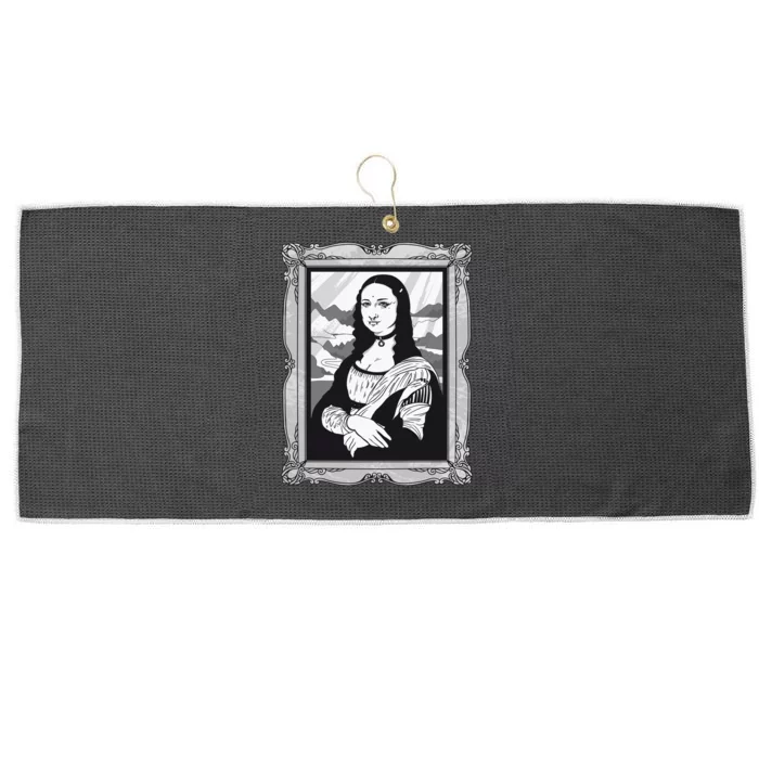 Gothic Mona Lisa Large Microfiber Waffle Golf Towel