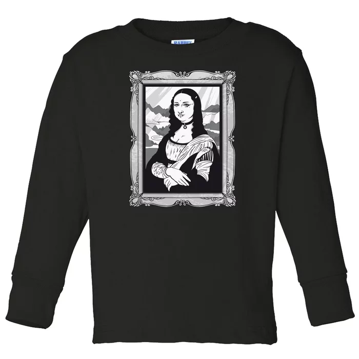 Gothic Mona Lisa Toddler Long Sleeve Shirt