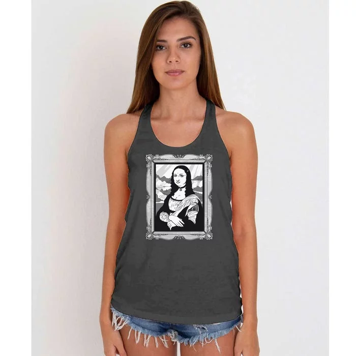 Gothic Mona Lisa Women's Knotted Racerback Tank