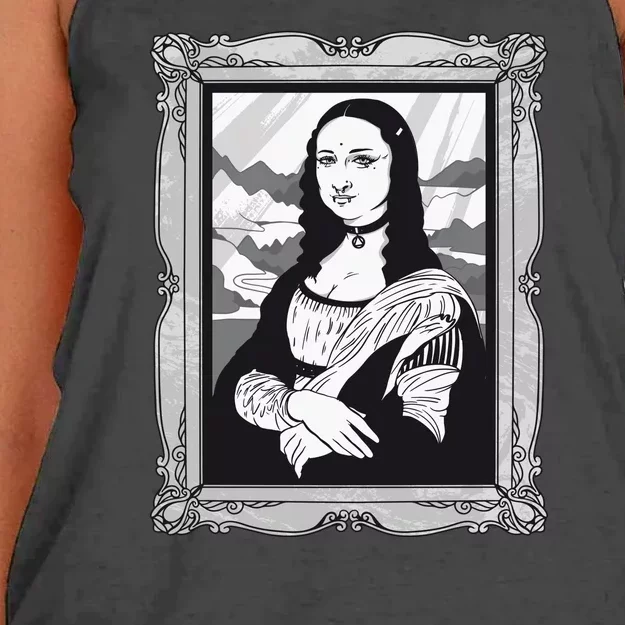 Gothic Mona Lisa Women's Knotted Racerback Tank