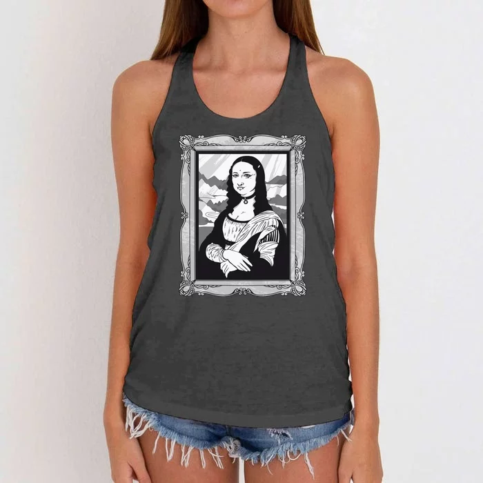 Gothic Mona Lisa Women's Knotted Racerback Tank