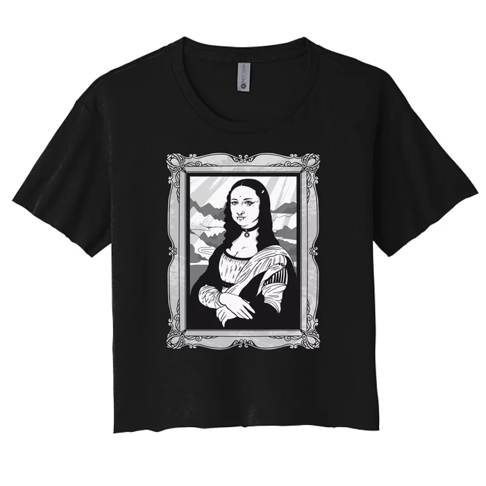 Gothic Mona Lisa Women's Crop Top Tee