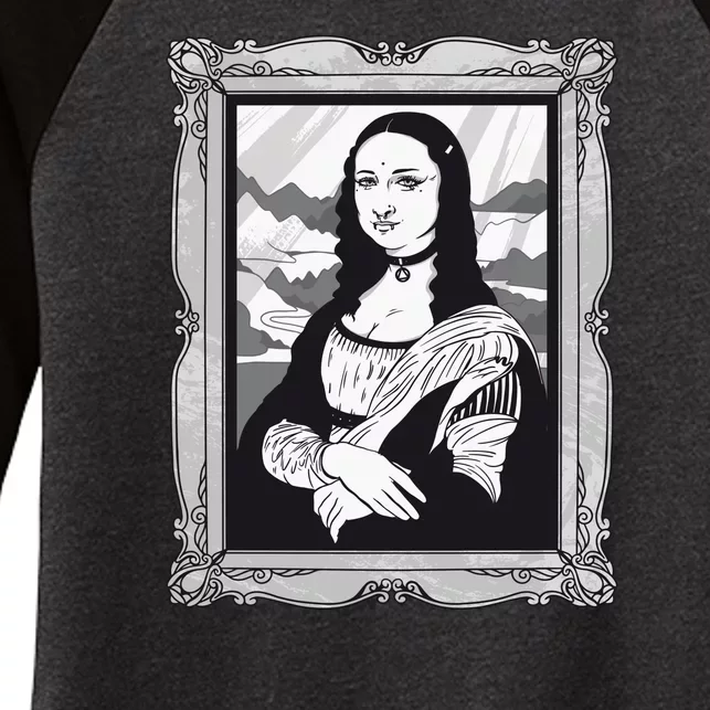 Gothic Mona Lisa Women's Tri-Blend 3/4-Sleeve Raglan Shirt