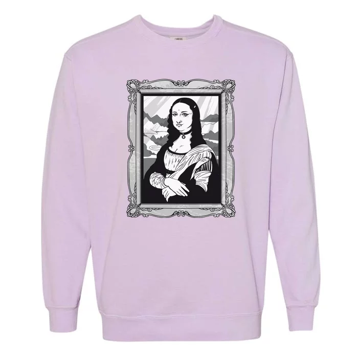 Gothic Mona Lisa Garment-Dyed Sweatshirt