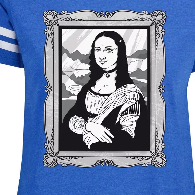 Gothic Mona Lisa Enza Ladies Jersey Football T-Shirt