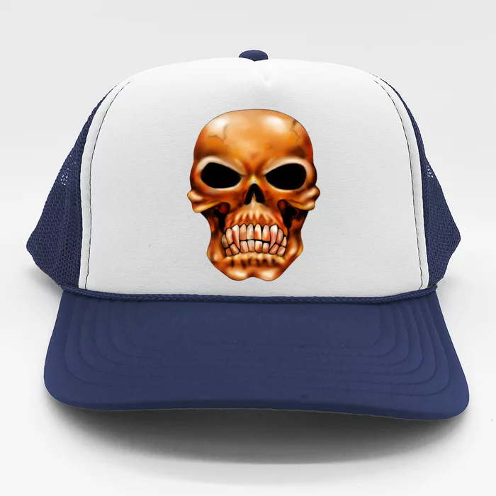 Flat Bill Hats for Men Women Adults Skull Head Red Cool Trucker