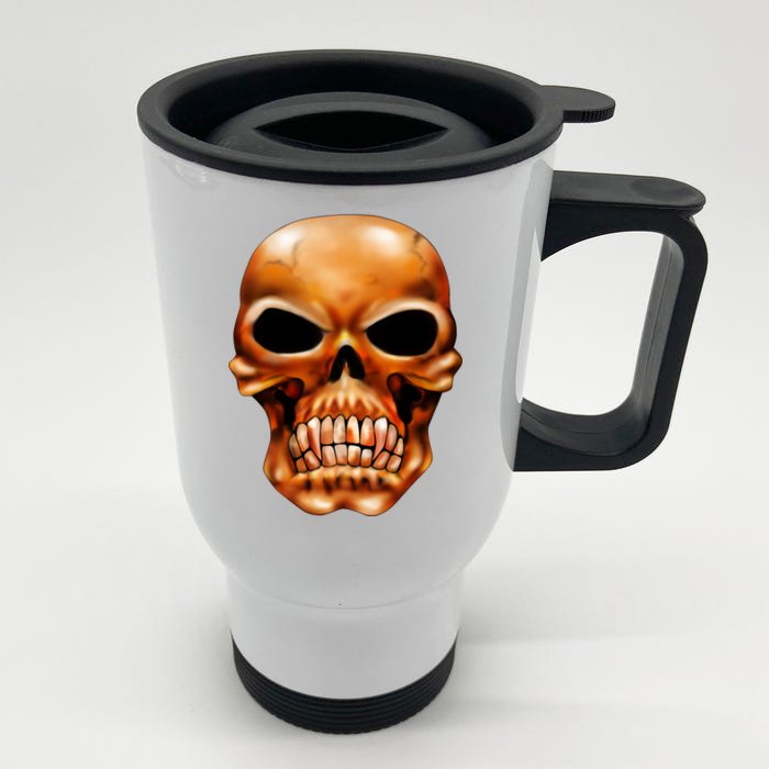 Gothic Skull Front & Back Stainless Steel Travel Mug