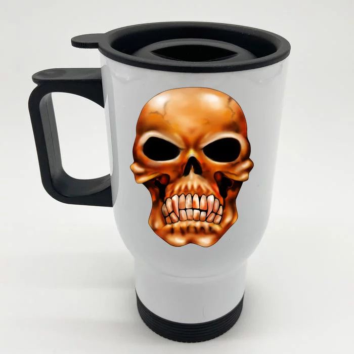 Gothic Skull Front & Back Stainless Steel Travel Mug