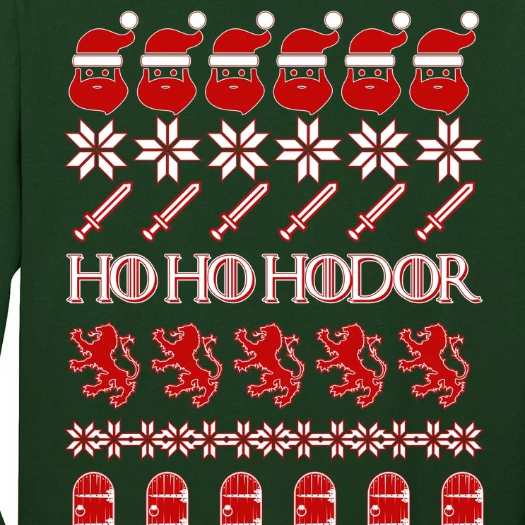 GOTs Ho Ho Hodor Ugly Christmas Sweater Long Sleeve Shirt