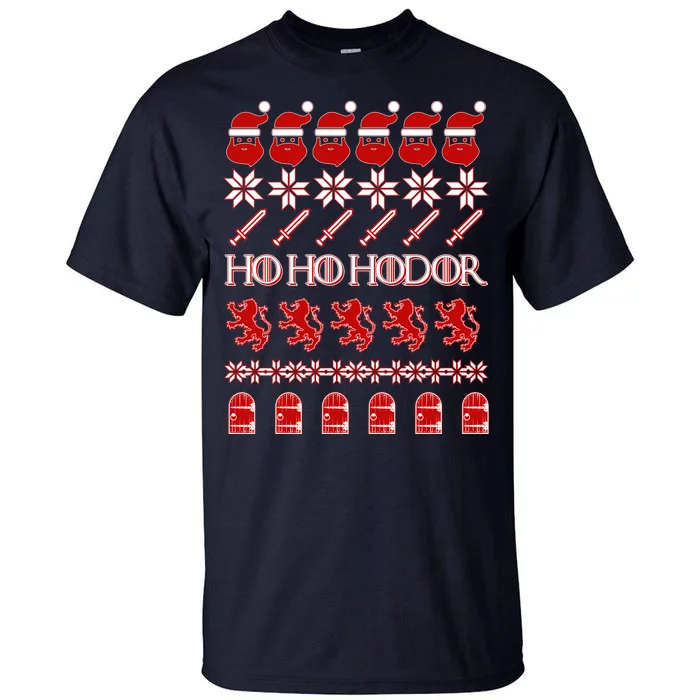 GOTs Ho Ho Hodor Ugly Christmas Sweater Tall T-Shirt