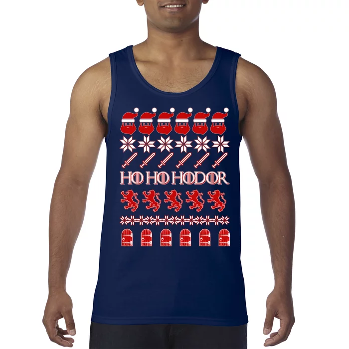 GOTs Ho Ho Hodor Ugly Christmas Sweater Tank Top