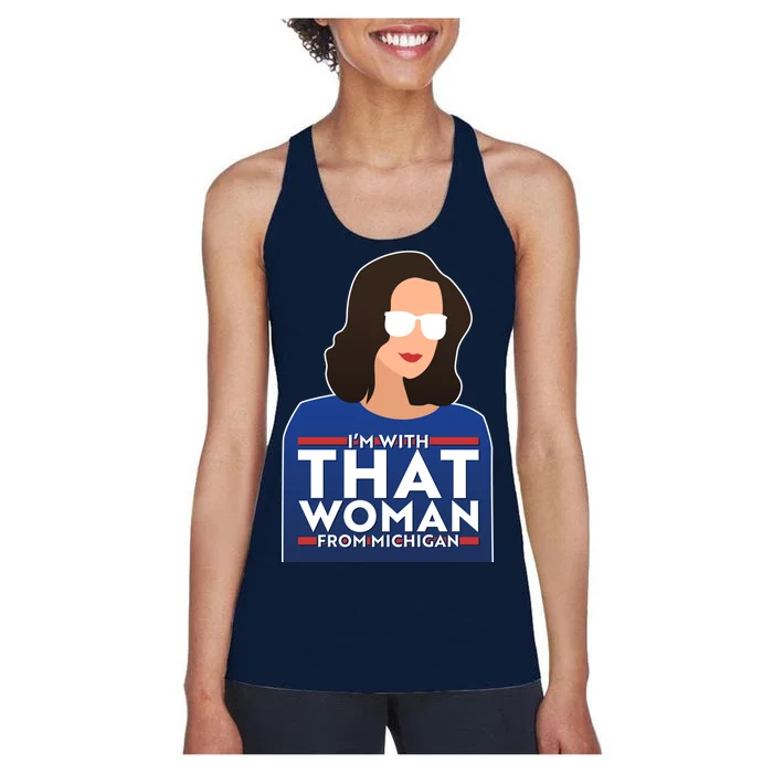 Gov Whitmer I'm With That Woman From Michigan Women's Racerback Tank