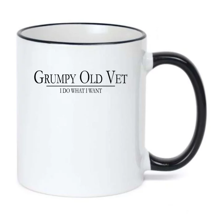 Grumpy Old Vet I Do What I Want Black Color Changing Mug