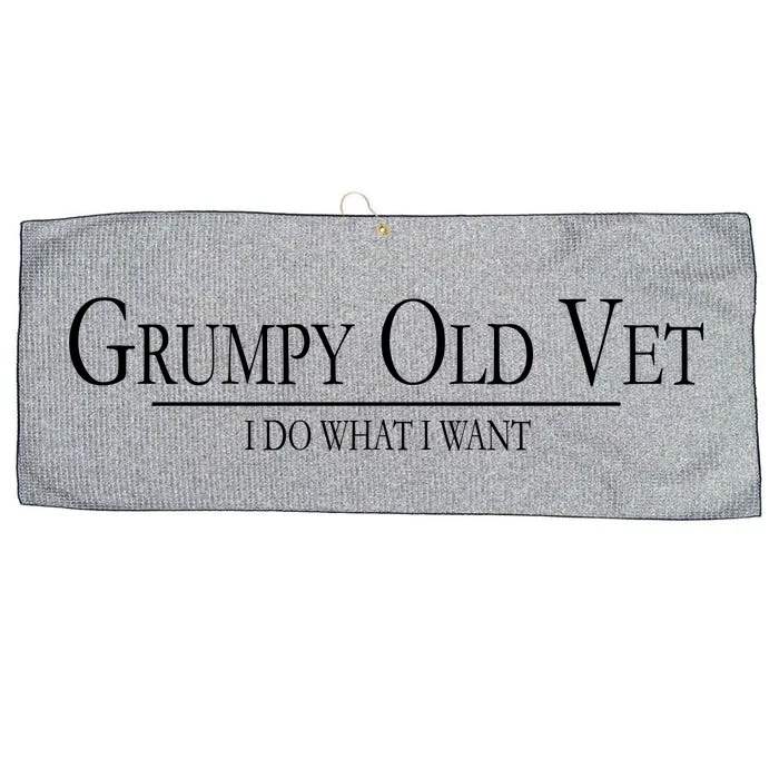 Grumpy Old Vet I Do What I Want Large Microfiber Waffle Golf Towel