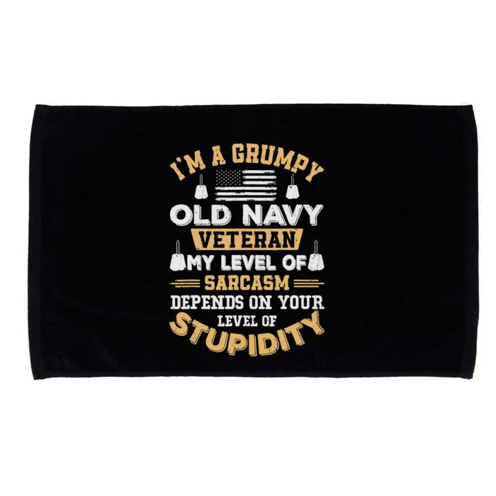 Grumpy Old Veteran Patriotic Funny Military Veteran Usa Microfiber Hand Towel