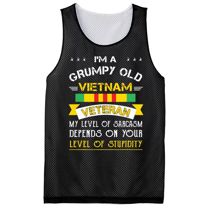 Grumpy Old Vietnam Veteran Mesh Reversible Basketball Jersey Tank