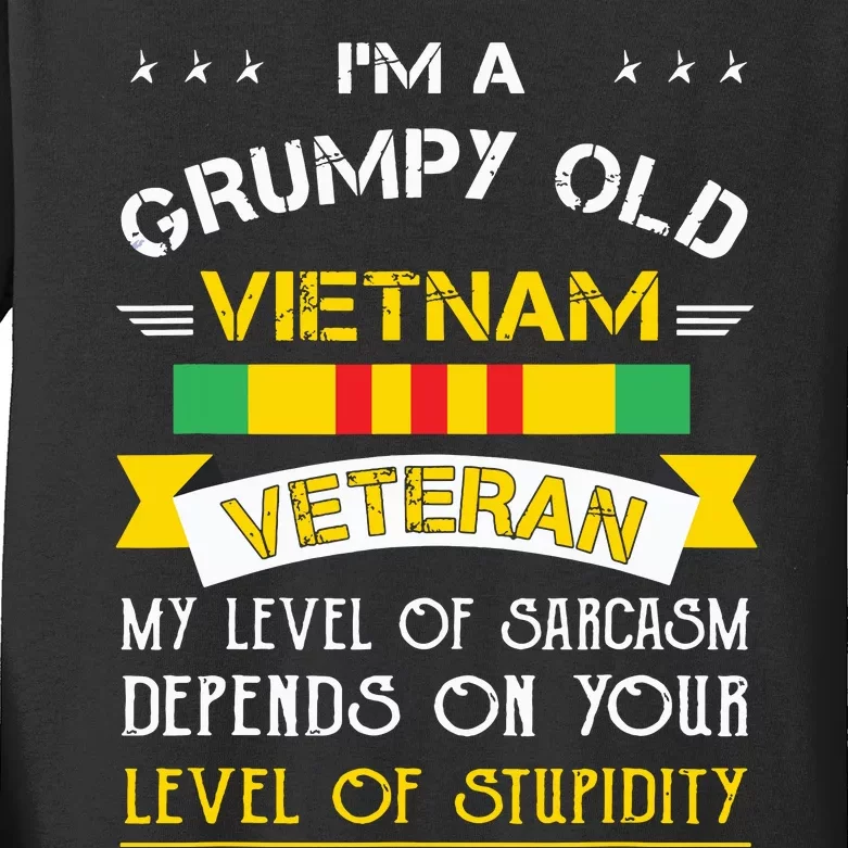 Grumpy Old Vietnam Veteran Kids Long Sleeve Shirt