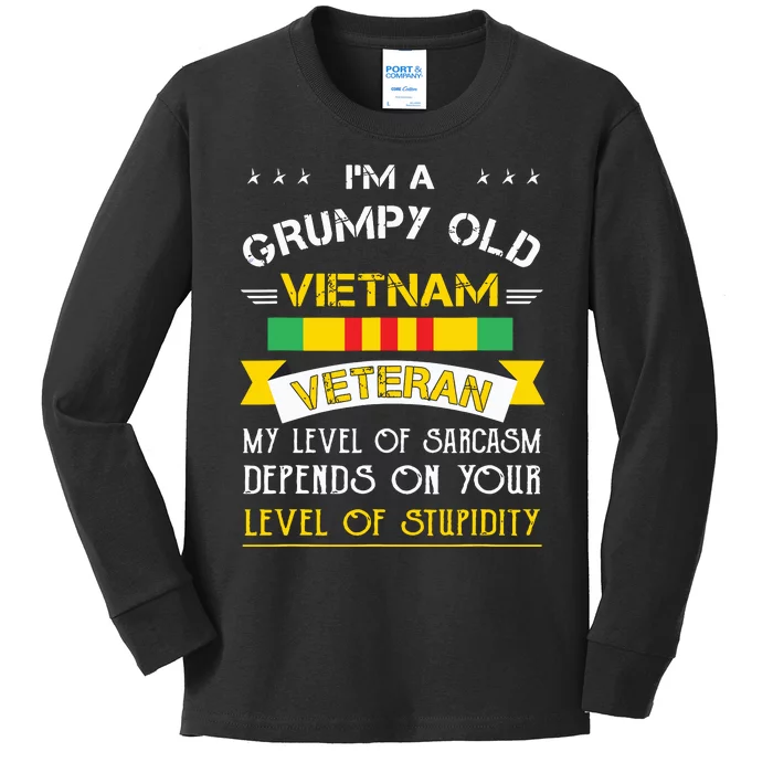 Grumpy Old Vietnam Veteran Kids Long Sleeve Shirt