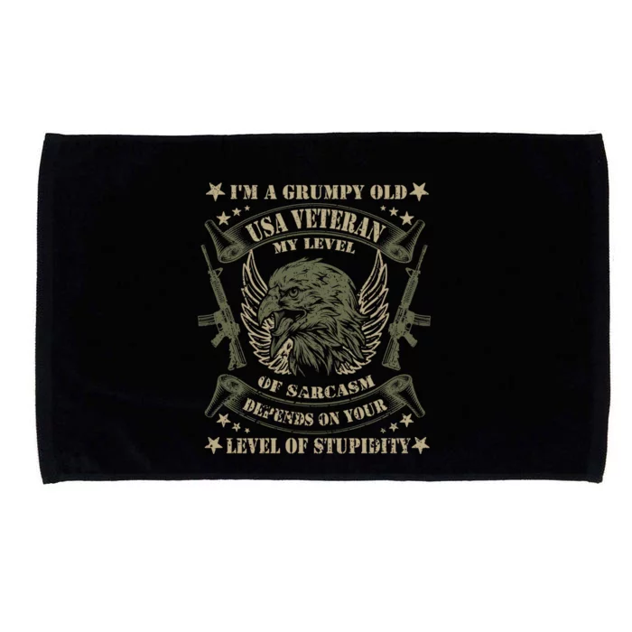 Grumpy Old Veteran Gift Microfiber Hand Towel