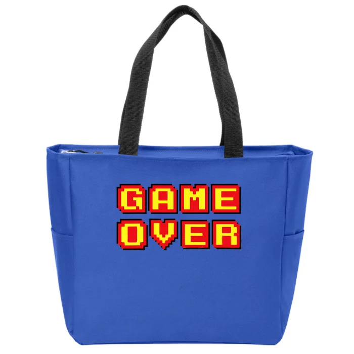 Game Over Vintage Retro Video Games Gaming Gift Arcade Zip Tote Bag