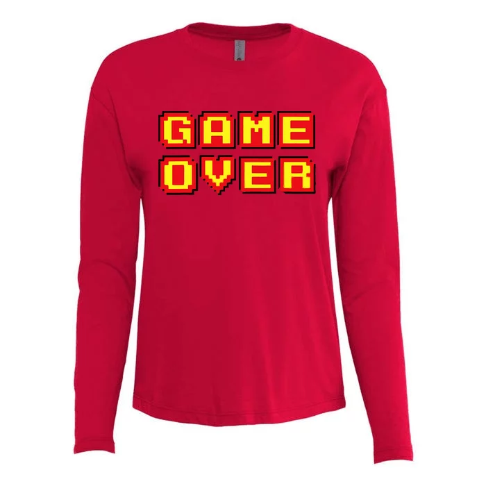 Game Over Vintage Retro Video Games Gaming Gift Arcade Womens Cotton Relaxed Long Sleeve T-Shirt