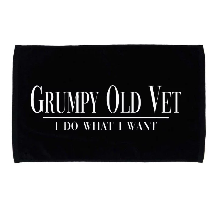 Grumpy Old Vet I Do What I Want Funny Military Veteran Style Microfiber Hand Towel