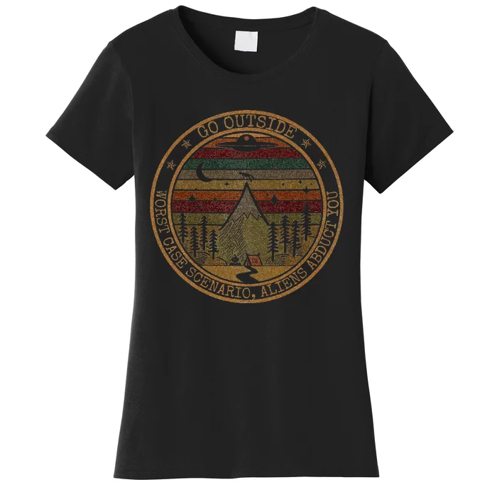 Go Outside Worst Case Scenario Bigfoot You Sasquatch Women's T-Shirt