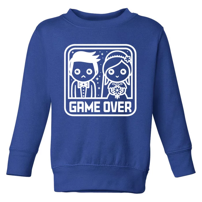 Game Over Wedding Graphic Funny Bride Groom Gamer Idea Funny Gift Toddler Sweatshirt