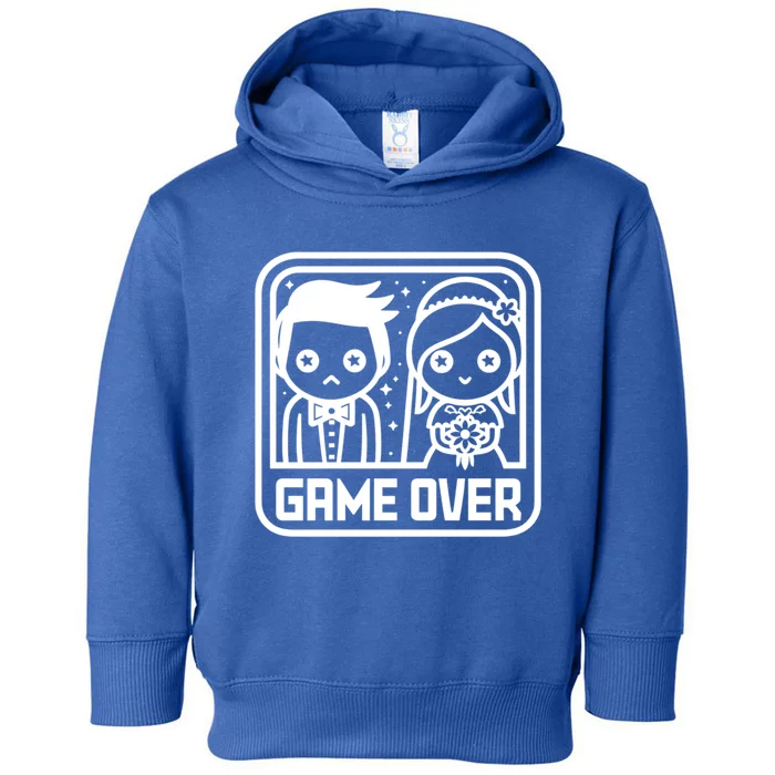 Game Over Wedding Graphic Funny Bride Groom Gamer Idea Funny Gift Toddler Hoodie