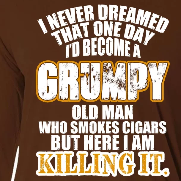 Grumpy Old Man Who Smokes Cigars Cooling Performance Long Sleeve Crew