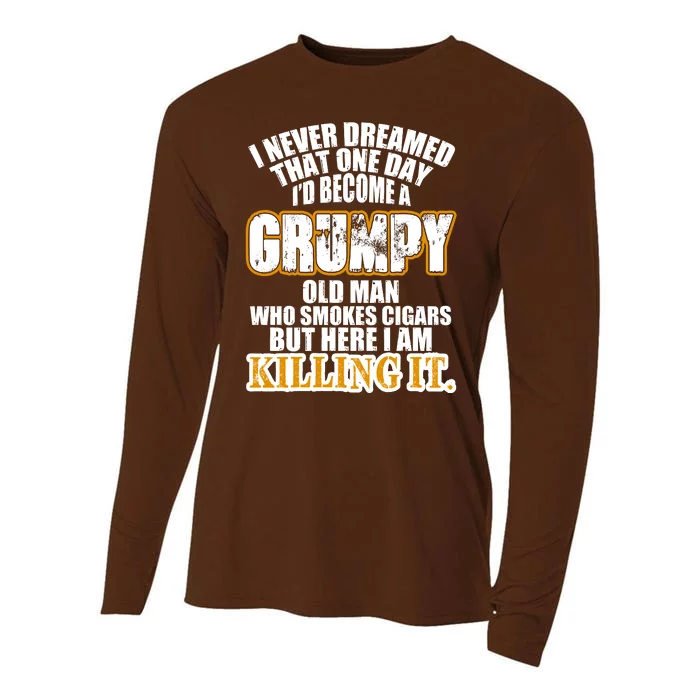 Grumpy Old Man Who Smokes Cigars Cooling Performance Long Sleeve Crew