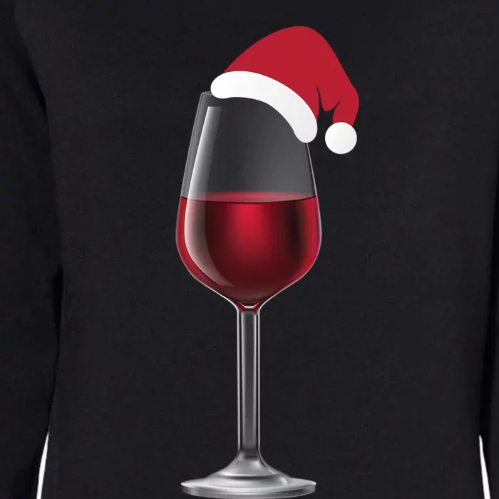 Glass Of Wine With Santa Christmas Hat Funny Ing Great Gift Womens California Wash Sweatshirt