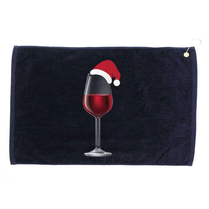 Glass Of Wine With Santa Christmas Hat Funny Ing Great Gift Grommeted Golf Towel