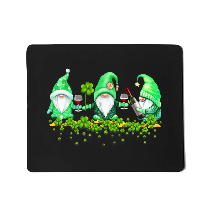 Glass Of Wine Shamrocks St Patricks Day Funny Wine Lover Mousepad