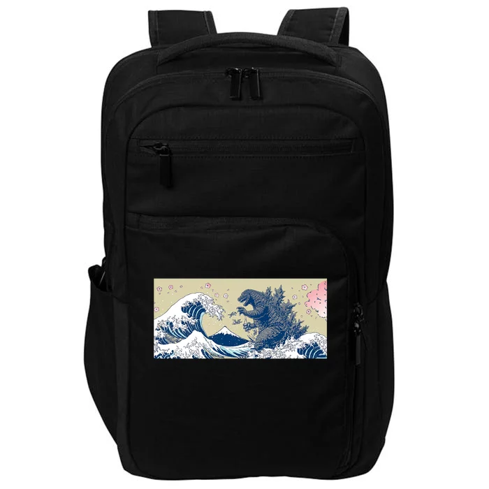 Monster VS the Great Wave Of Kanagaw Impact Tech Backpack