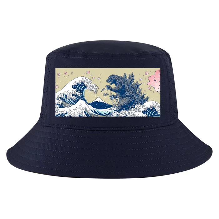 Monster VS the Great Wave Of Kanagaw Cool Comfort Performance Bucket Hat