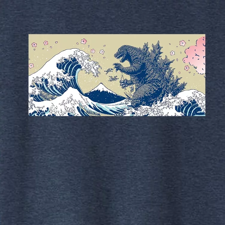 Monster VS the Great Wave Of Kanagaw Women's Crop Top Tee