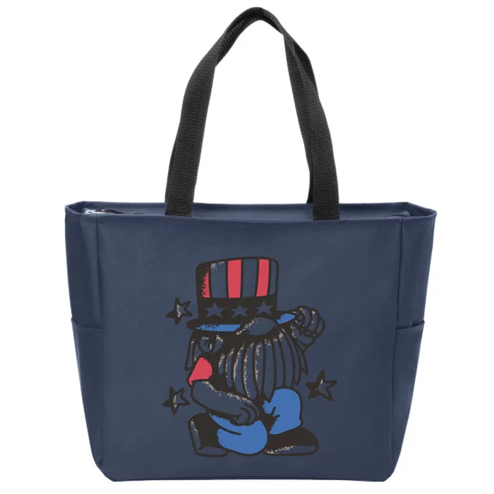 Gnome Patriot 4th Of July Zip Tote Bag