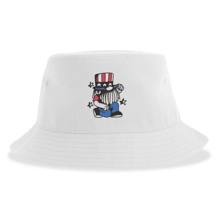 Gnome Patriot 4th Of July Sustainable Bucket Hat