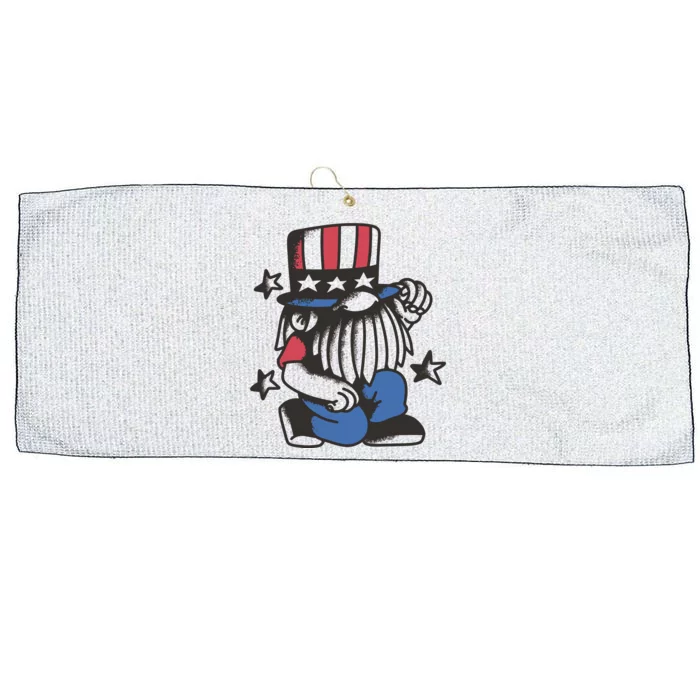 Gnome Patriot 4th Of July Large Microfiber Waffle Golf Towel