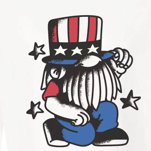 Gnome Patriot 4th Of July Cropped Pullover Crew