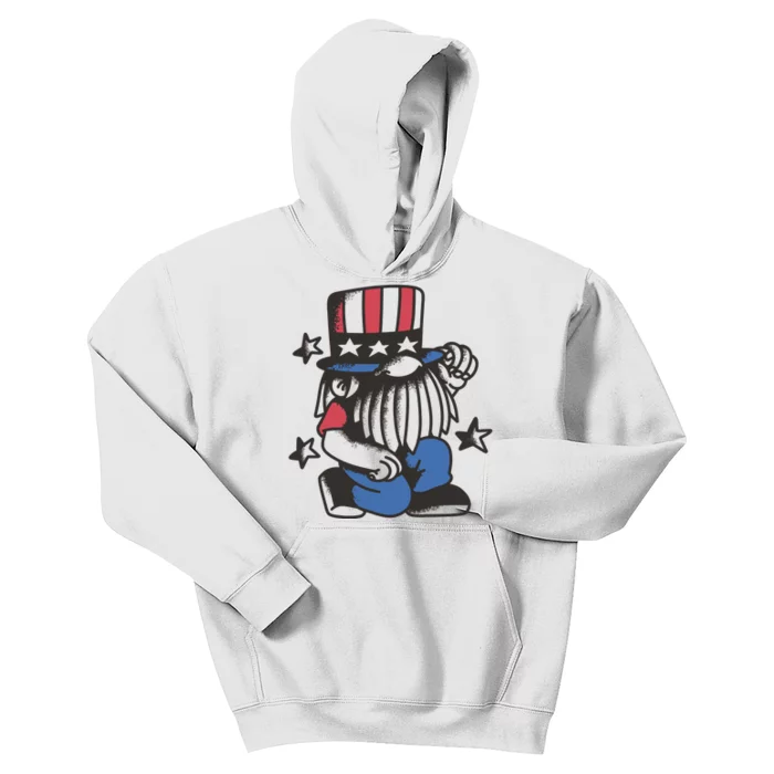 Gnome Patriot 4th Of July Kids Hoodie