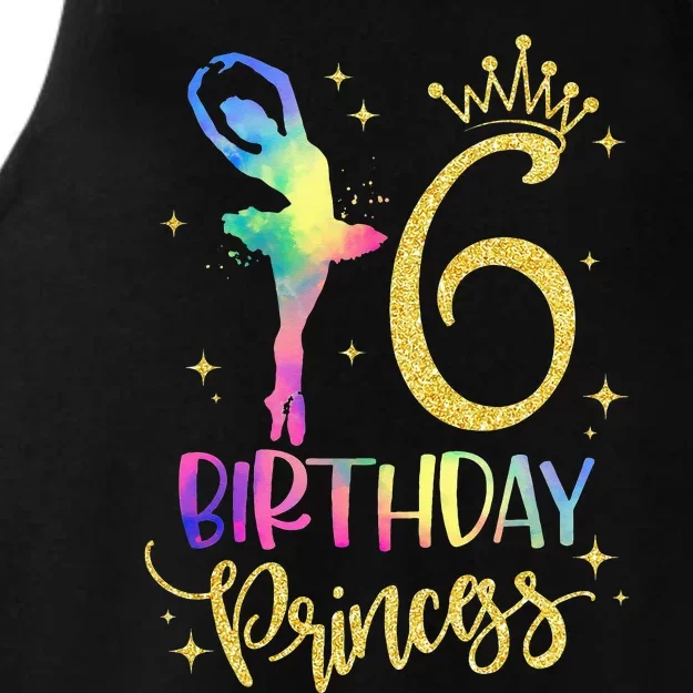 Girl Princess 6th Birthday 6 Years Old Ballerina Ballet Ladies Tri-Blend Wicking Tank