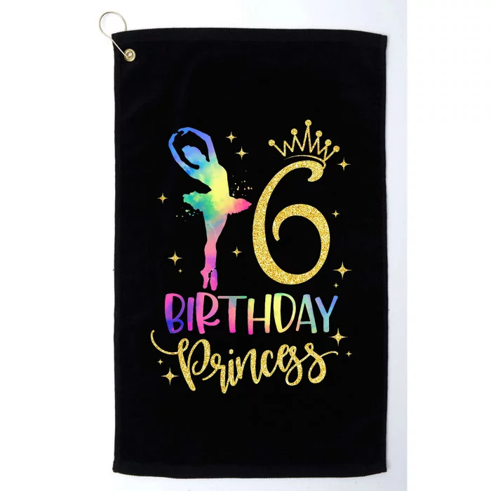 Girl Princess 6th Birthday 6 Years Old Ballerina Ballet Platinum Collection Golf Towel