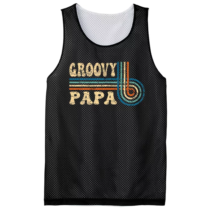 Groovy Papa 70s Aesthetic Nostalgia 1970S Retro Groovy Dad Mesh Reversible Basketball Jersey Tank