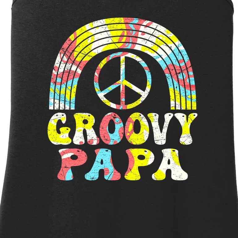 Groovy Papa 70s Aesthetic Nostalgia 1970s Retro Groovy Dad Ladies Essential Tank