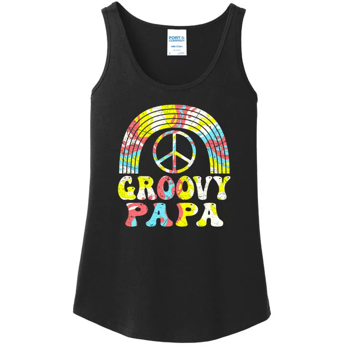 Groovy Papa 70s Aesthetic Nostalgia 1970s Retro Groovy Dad Ladies Essential Tank