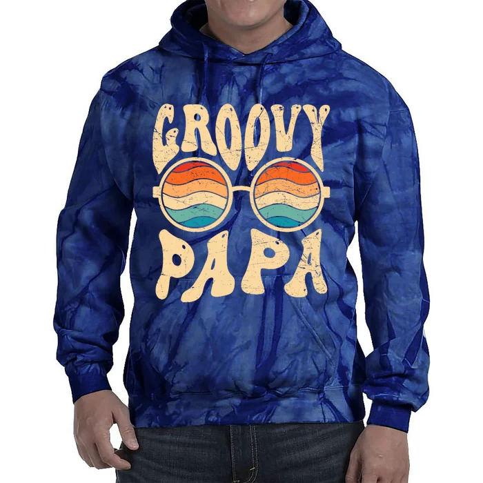 Groovy Papa 70s Aesthetic Nostalgia 1970S Retro Groovy Dad Tie Dye Hoodie