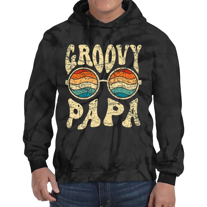 Groovy Papa 70s Aesthetic Nostalgia 1970S Retro Groovy Dad Tie Dye Hoodie